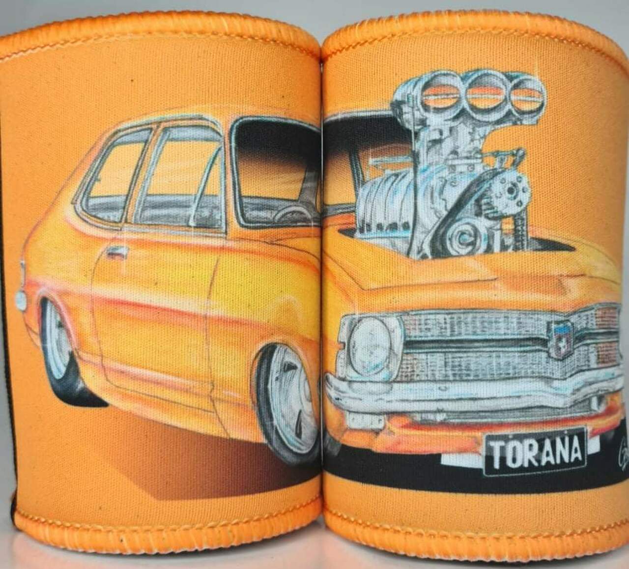 HOLDEN XU1 TORANA ORANGE STUBBY HOLDER / COOLER