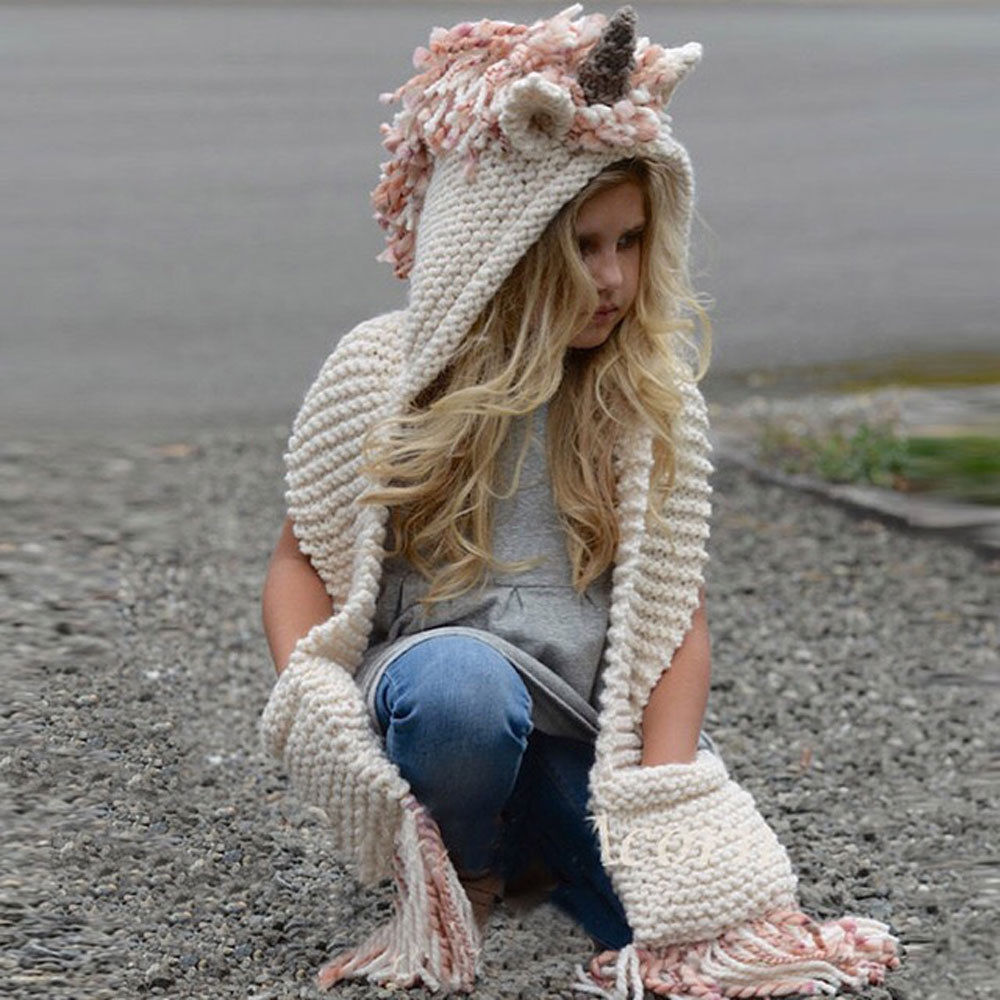 Crotchet Unicorn Beanie with scarf