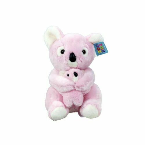 Australian Souvenir Koala with Joey Soft Plush Cuddly Stuffed Toy Kids Gift 30cm Grey or Pink